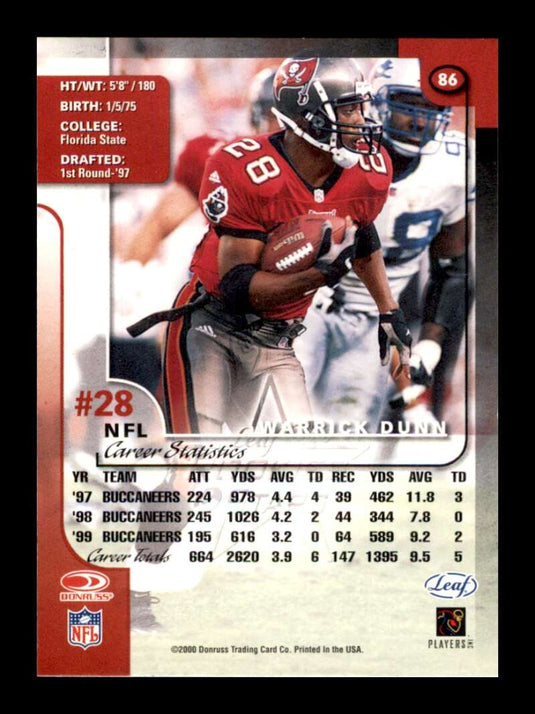 2000 Leaf Rookies & Stars Warrick Dunn 