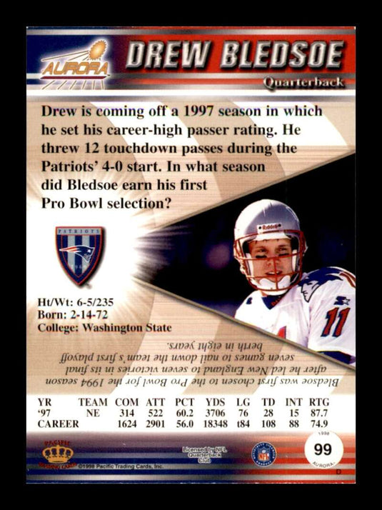 1998 Pacific Aurora Drew Bledsoe