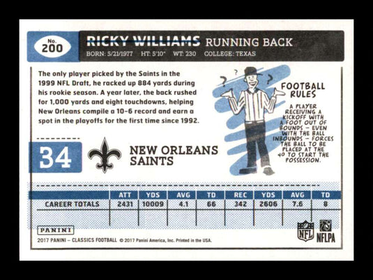 2017 Panini Classics Ricky Williams 