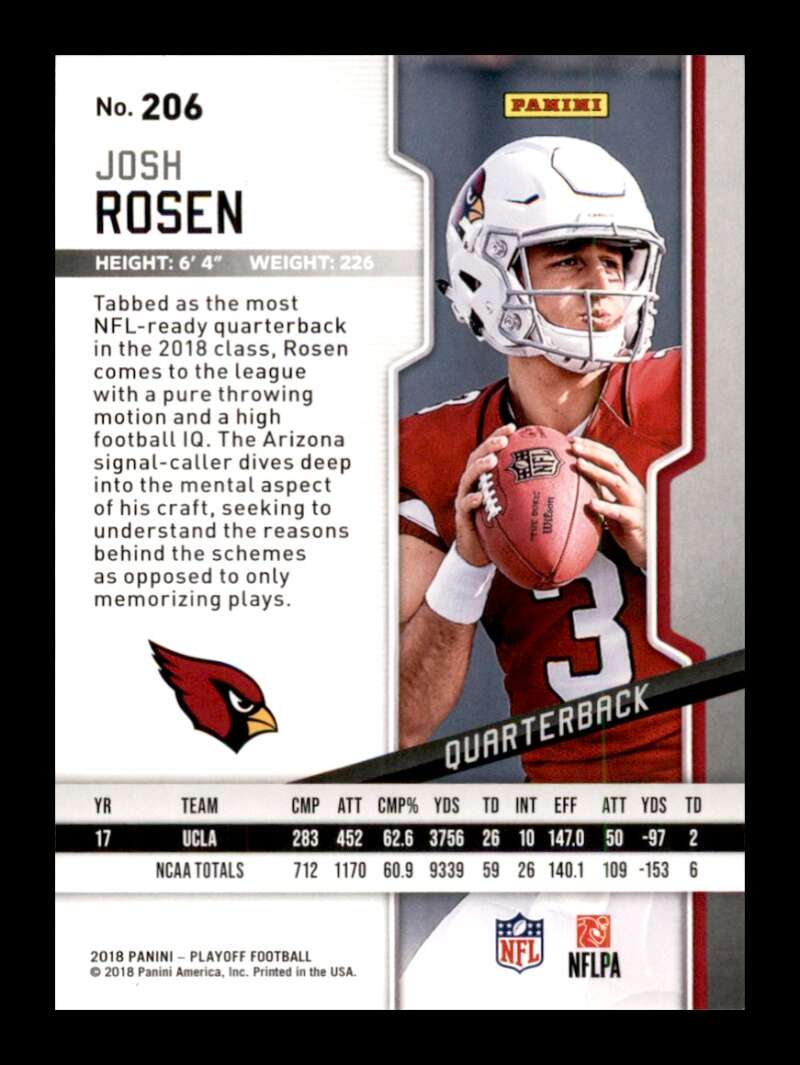 Load image into Gallery viewer, 2018 Panini Playoff Josh Rosen #206 Rookie RC Arizona Cardinals Image 2
