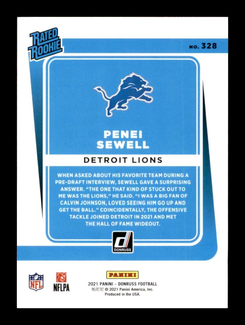 Load image into Gallery viewer, 2021 Donruss Penei Sewell #328 Rookie RC Detroit Lions Image 2
