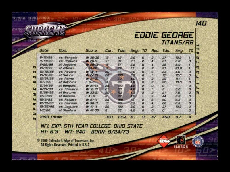 Load image into Gallery viewer, 2000 Collector&#39;s Edge Supreme Eddie George #140 Tennessee Titans Image 2
