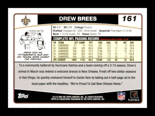 2006 Topps Drew Brees