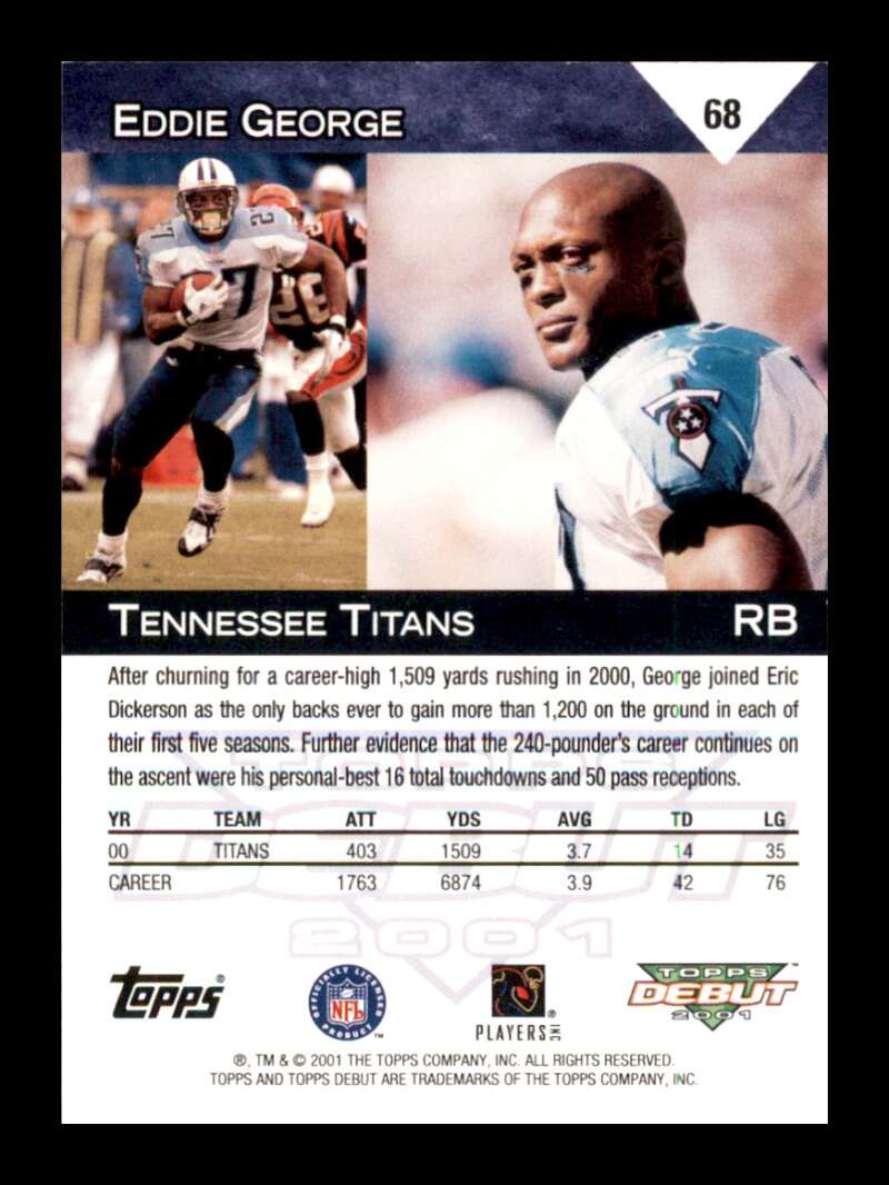 Load image into Gallery viewer, 2001 Topps Debut Eddie George #68 Tennessee Titans Image 2
