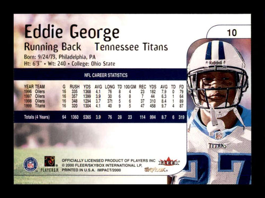 2000 Skybox Impact Eddie George