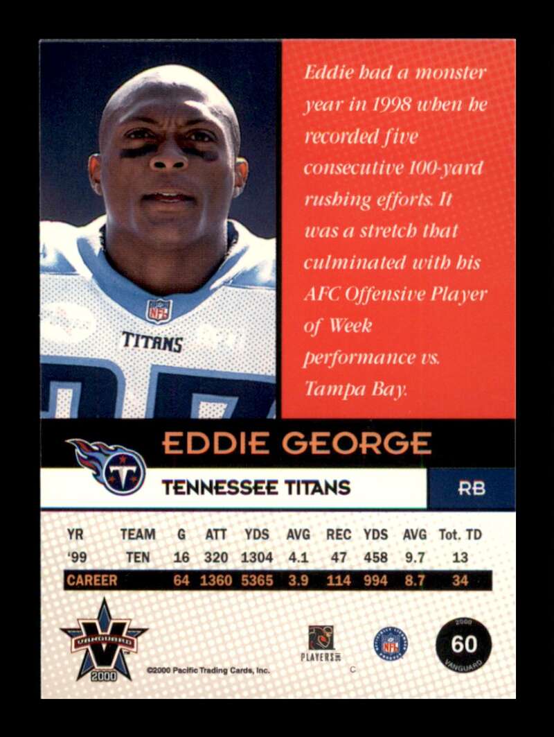 Load image into Gallery viewer, 2000 Pacific Vanguard Eddie George #60 Tennessee Titans Image 2
