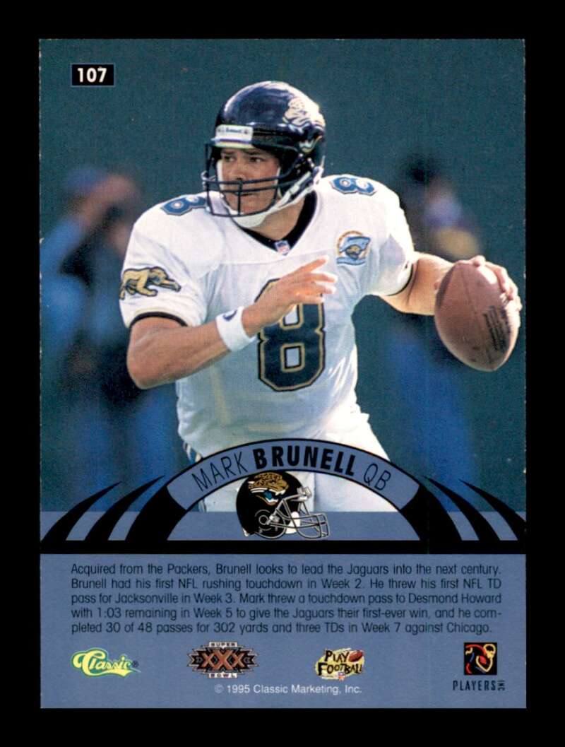 Load image into Gallery viewer, 1996 Classic NFL Experience Mark Brunell #107 Jacksonville Jaguars Image 2
