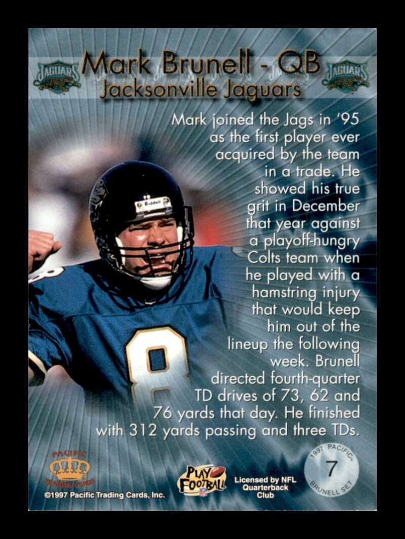 Load image into Gallery viewer, 1997 Pacific Mark Brunell #7 Jacksonville Jaguars Image 2
