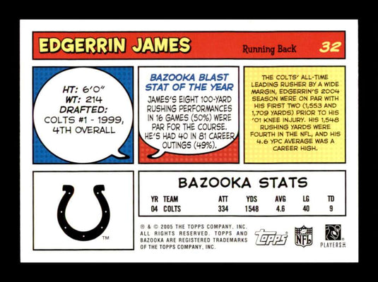 2005 Topps Bazoooka Edgerrin James