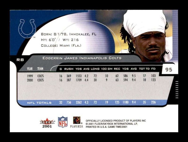 Load image into Gallery viewer, 2001 Fleer Game Time Edgerrin James #95 Indianapolis Colts Image 2
