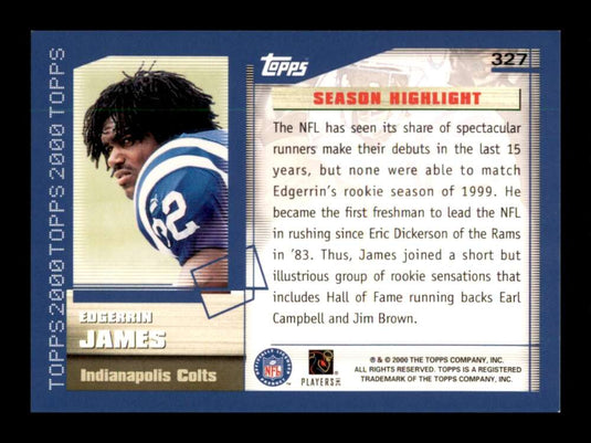 2000 Topps Edgerrin James 