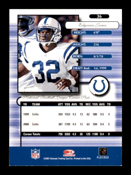 2001 Donruss Elite Edgerrin James 