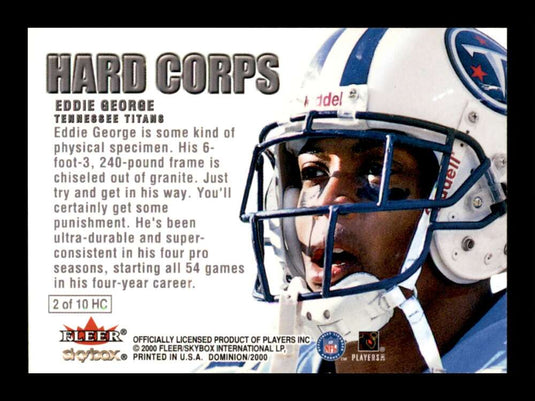 2000 SkyBox Dominion Hard Corps Eddie George 