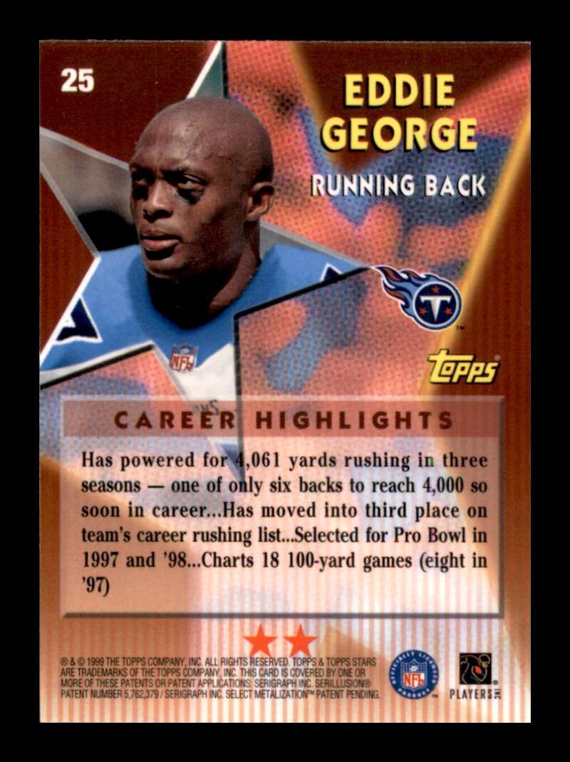 Load image into Gallery viewer, 1999 Topps Stars Eddie George #25 Tennessee Titans Image 2
