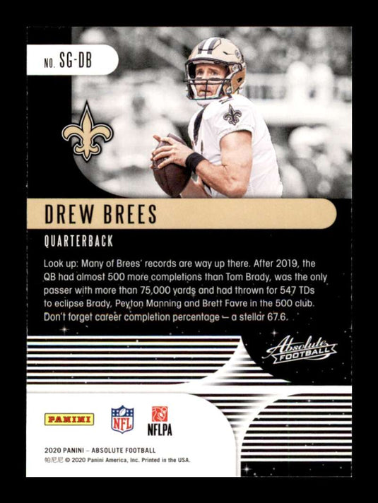 2020 Panini Absolute Star Gazing Drew Brees