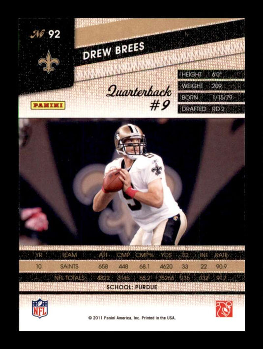 2011 Panini Threads Drew Brees 