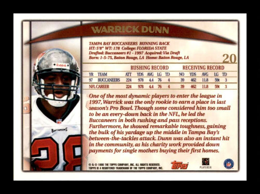 1998 Topps Warrick Dunn 