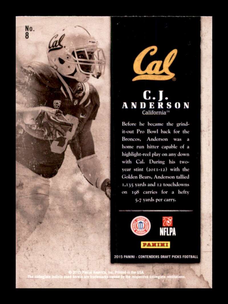 Load image into Gallery viewer, 2015 Panini Contenders Draft C.J. Anderson #8 California Golden Bears Image 2
