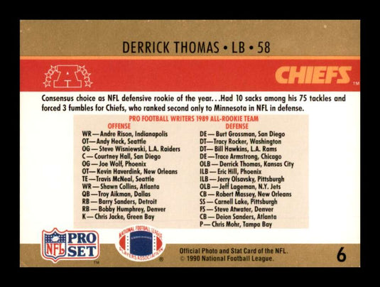 1990 Pro Set Derrick Thomas 