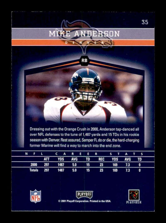 2001 Playoff Honors Mike Anderson 