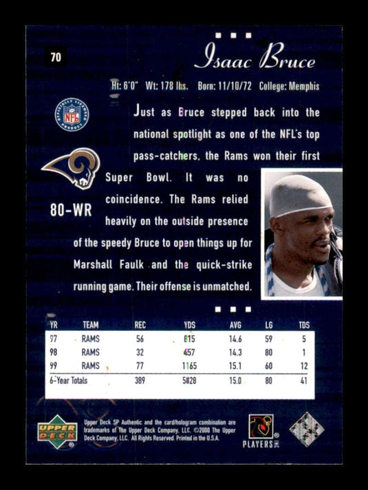 2000 Upper Deck SP Authentic Isaac Bruce