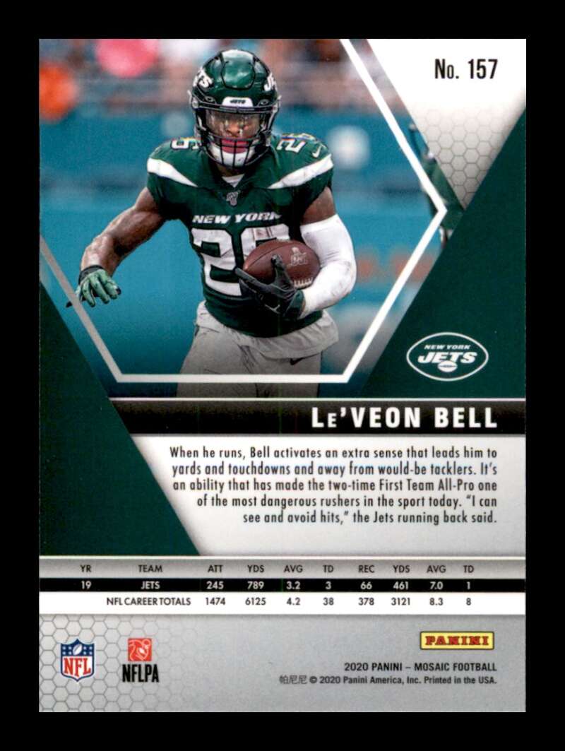 Load image into Gallery viewer, 2020 Panini Mosaic Le&#39;Veon Bell #157 New York Jets Image 2
