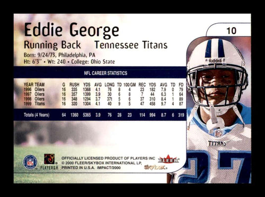 2000 Skybox Impact Eddie George 