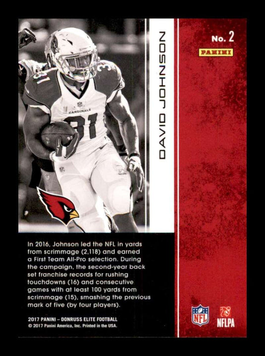 2017 Donruss Elite Red David Johnson 