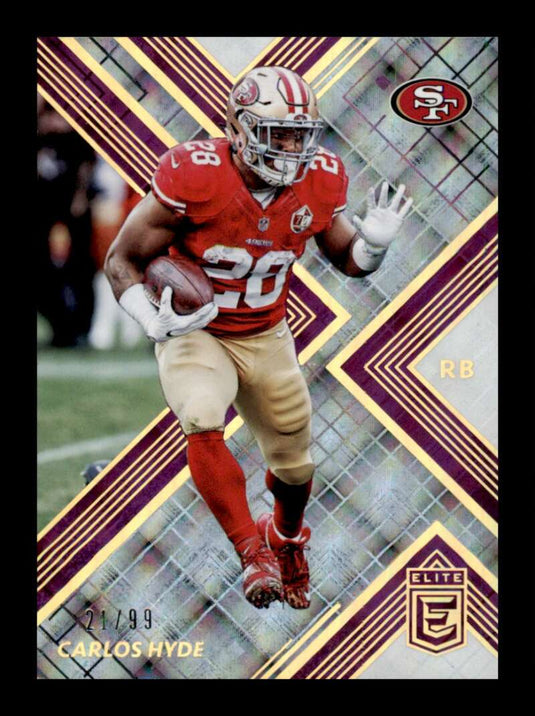 2017 Donruss Elite Purple Carlos Hyde 