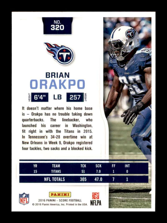 2016 Score Gold Zone Brian Orakpo 