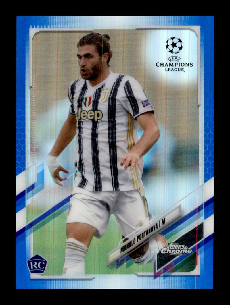 Load image into Gallery viewer, 2021 Topps Chrome UEFA Blue Refractor Manolo Portanova #21 Rookie RC /150  Image 1
