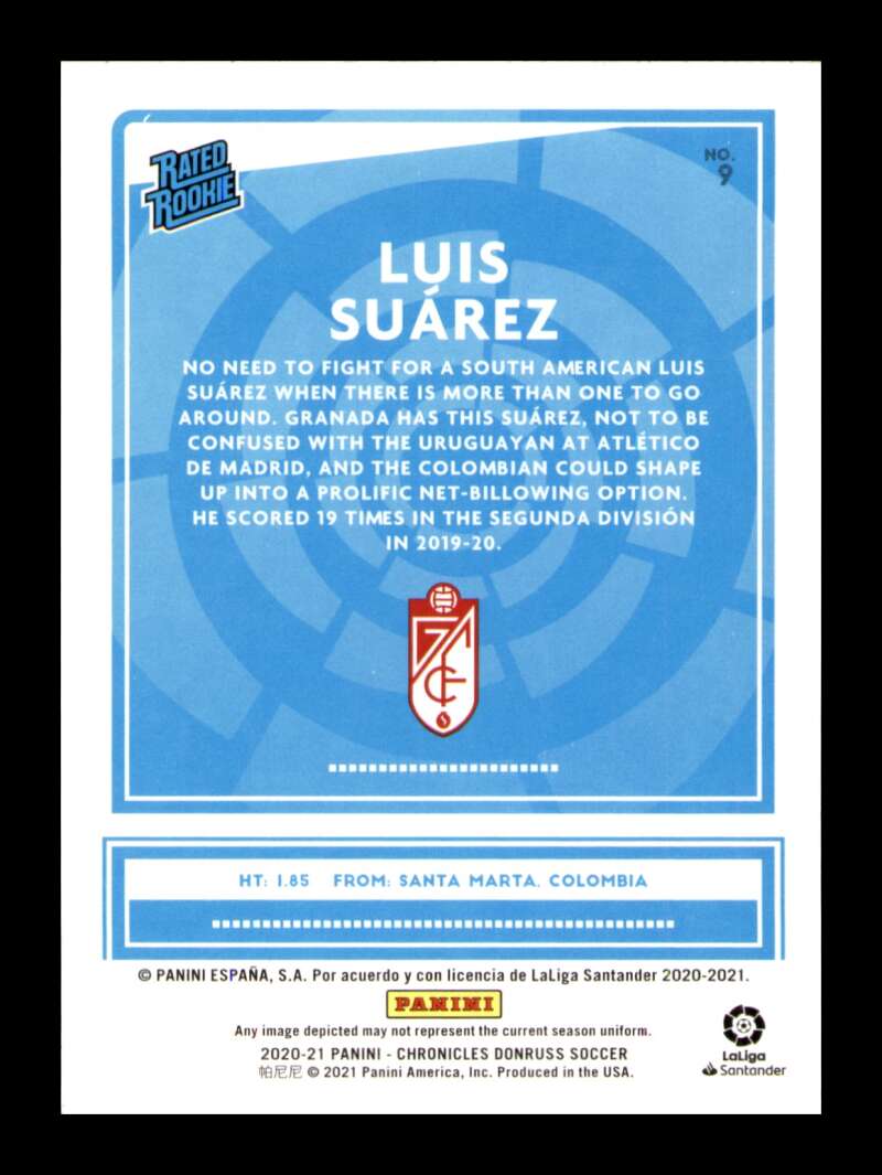 Load image into Gallery viewer, 2020 Panini Chronicles Donruss Luis Suarez #9 Rookie RC Uruguay Image 2
