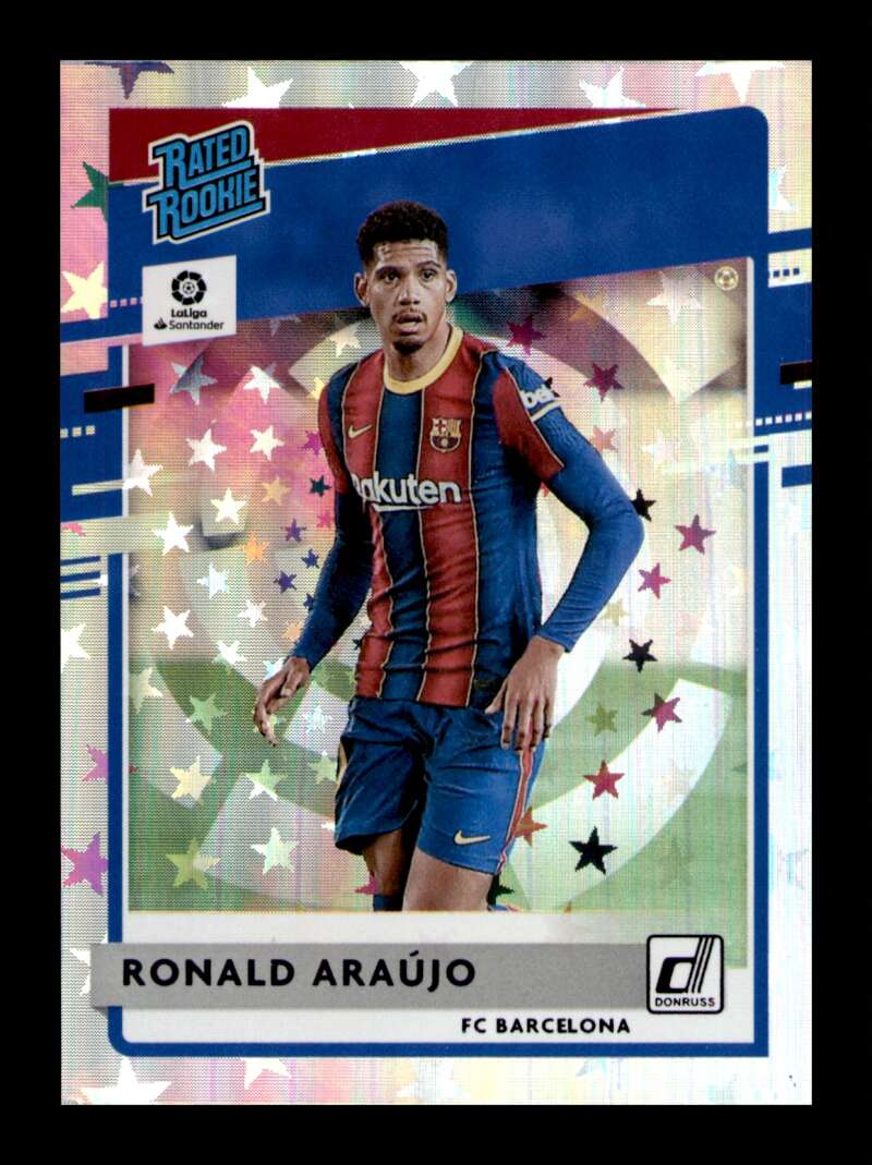 Load image into Gallery viewer, 2020 Chronicles Donruss Purple Astro Ronald Araujo #10 Rookie SP FC Barcelona Image 1
