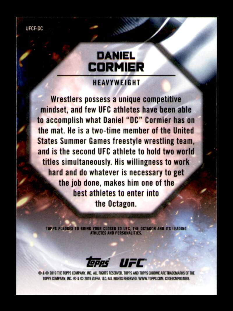 Load image into Gallery viewer, 2019 Topps UFC Fire Daniel Cormier #UFCF-DC Short Print SP Image 2
