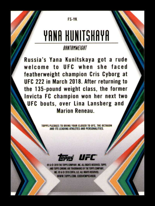 2019 Topps UFC Chrome Future Stars Yana Hunitshaya