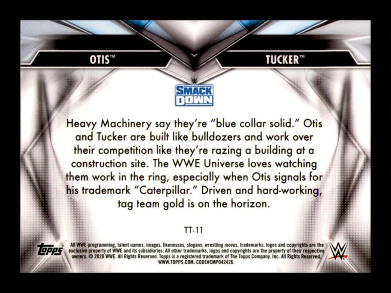 Load image into Gallery viewer, 2020 Topps WWE Finest Otis Tucker #TT-1 Finest Tag Teams Heavy Machinery Image 2
