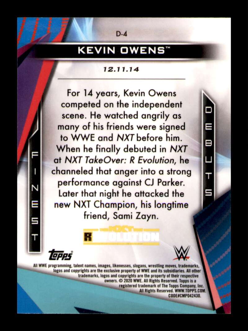 Load image into Gallery viewer, 2020 Topps WWE Finest Kevin Ownes #D-4 Finest Debuts Image 2
