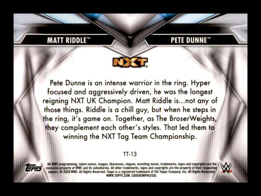 2020 Topps WWE Finest Matt Riddle Pete Dunne 