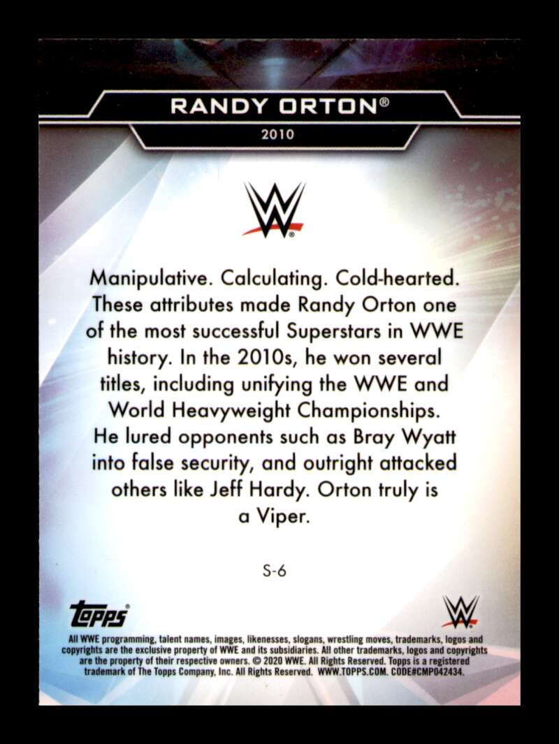 Load image into Gallery viewer, 2020 Topps WWE Finest Randy Orton #S-6 Decade&#39;s Finest Superstars Image 2
