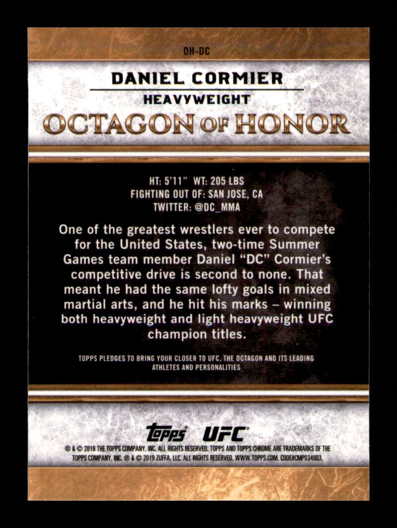 Load image into Gallery viewer, 2019 Topps UFC Chrome Ocatgon Of Honor Daniel Cormier #OH-DC Image 2
