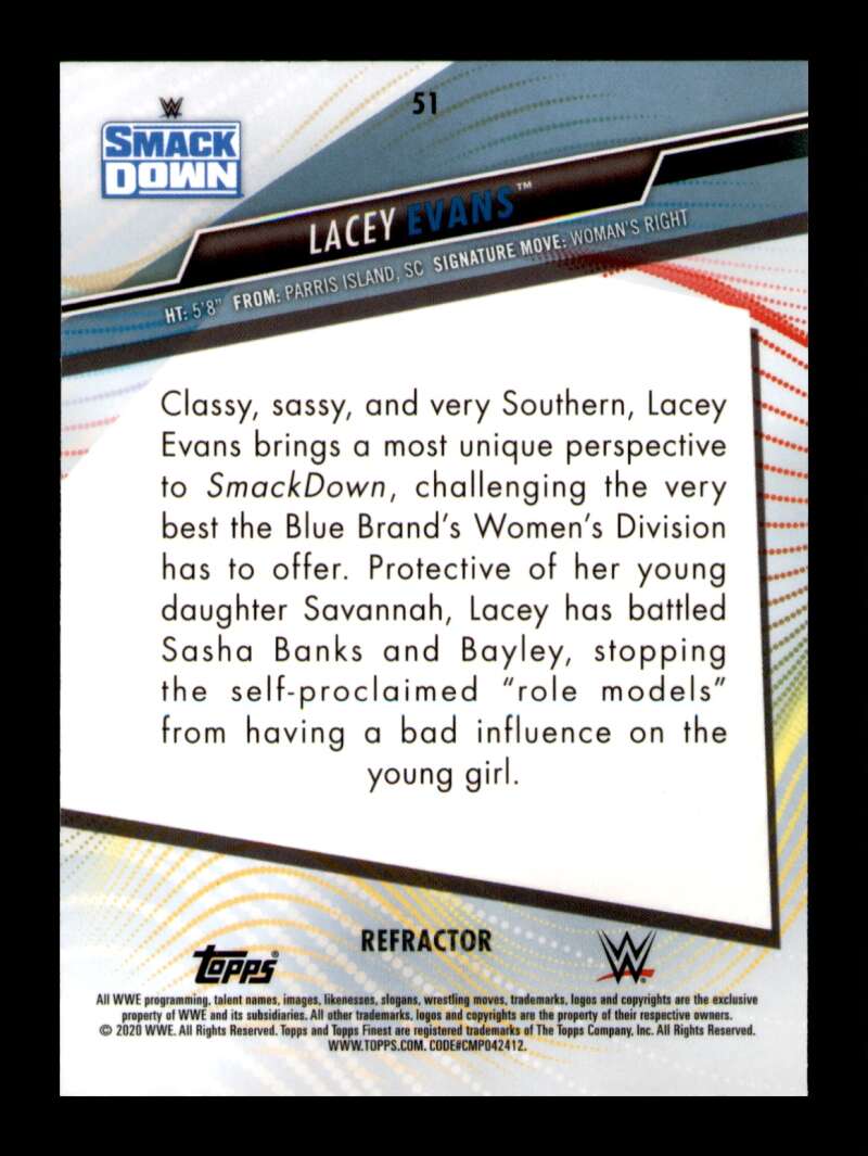 Load image into Gallery viewer, 2020 Topps WWE Finest Refractor Lacey Evans #51 Short Print SP Image 2
