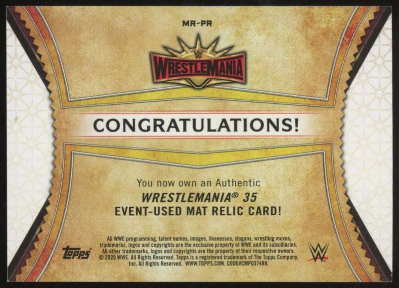 Load image into Gallery viewer, 2020 Topps WWE WrestleMania Mat Relic Bronze Peyton Royce #MR-PR SP /99 Image 2
