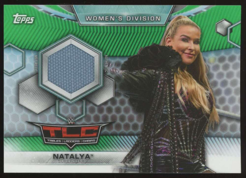 Load image into Gallery viewer, 2019 Topps WWE Woman&#39;s Division TLC Mat Relic Green Natalya #MR-NA SP /150 Image 1

