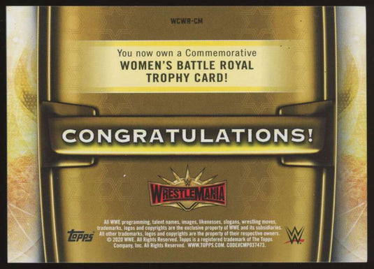 2020 Topps WWE WrestleMania Battle Royal Trophy Blue Carmella 
