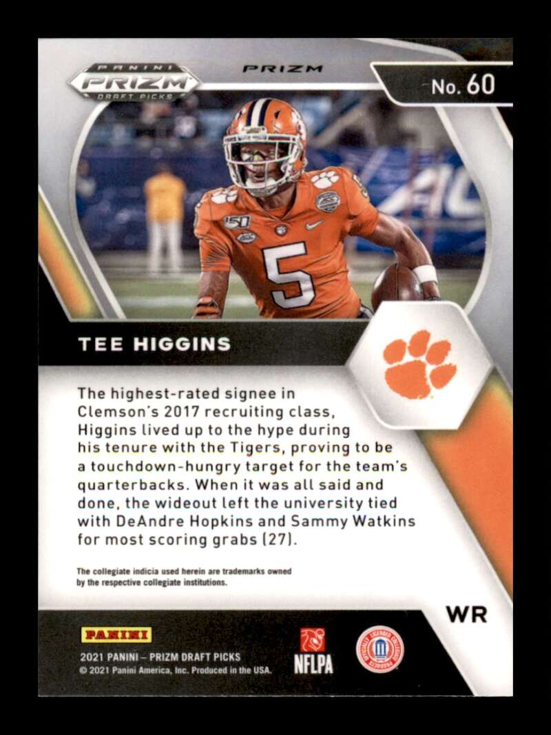 Load image into Gallery viewer, 2021 Panini Prizm Draft Green Prizm Tee Higgins #60 Clemson Tigers Image 2
