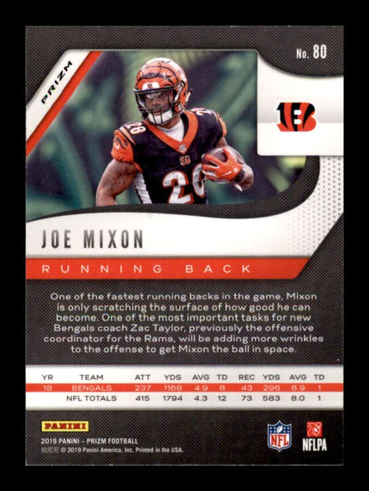 2019 Panini Prizm Green Prizm Joe Mixon