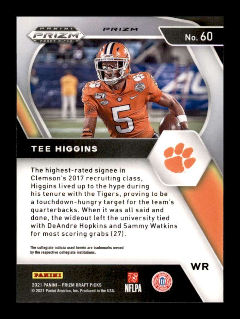 Load image into Gallery viewer, 2021 Panini Prizm Draft Green Prizm Tee Higgins #60 Clemson Tigers Image 2
