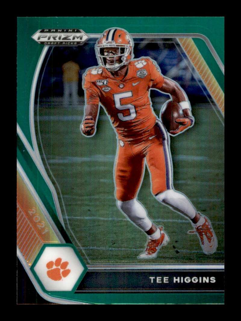 Load image into Gallery viewer, 2021 Panini Prizm Draft Green Prizm Tee Higgins #60 Clemson Tigers Image 1
