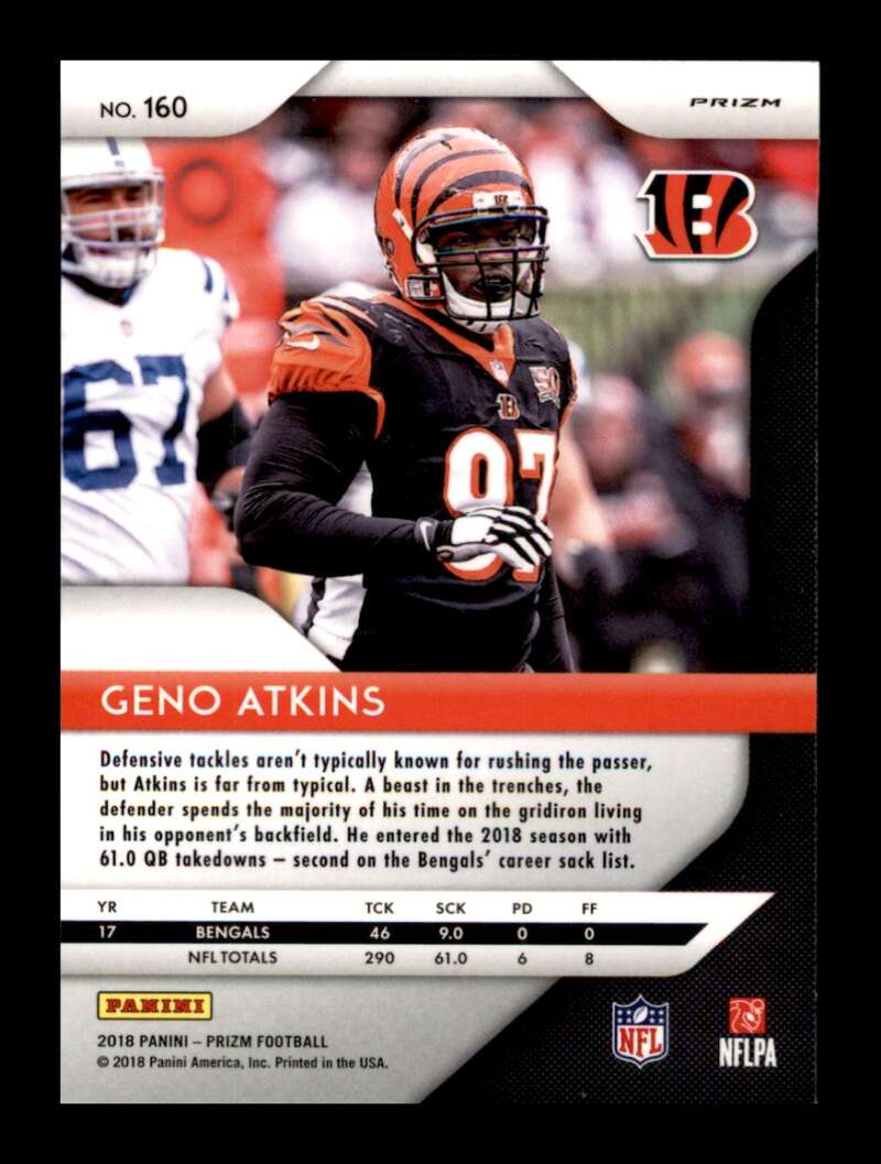 Load image into Gallery viewer, 2018 Panini Prizm Lazer Prizm Geno Atkins #160 Cincinnati Bengals Image 2
