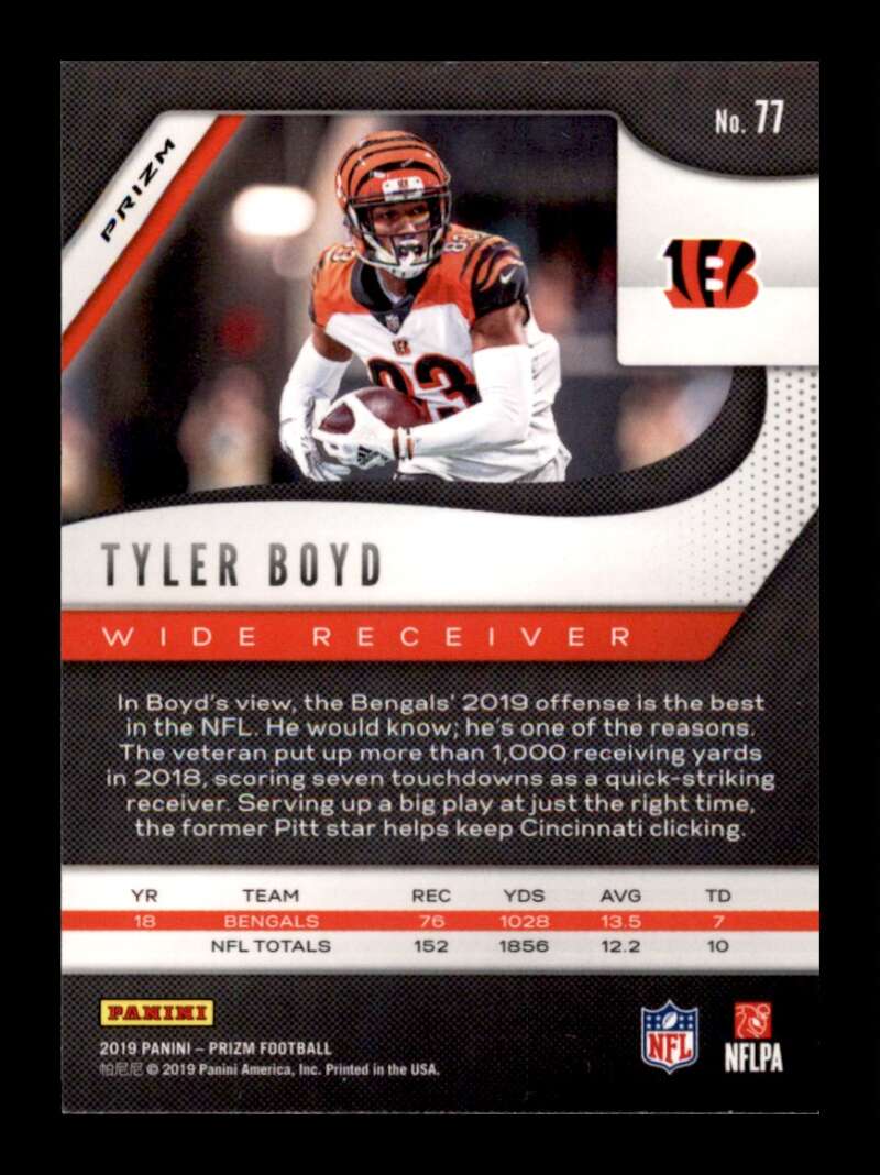 Load image into Gallery viewer, 2019 Panini Prizm Lazer Prizm Tyler Boyd #77 Cincinnati Bengals Image 2
